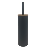 high grade hotel bamboo black Powder coating  toilet bowl brush(AWS911B)