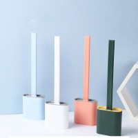 High Quality Cleaning Accessories Long Handle Mini Silicone Toilet Brush Set With Toilet Brush Holder