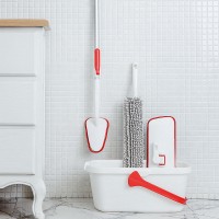 microfiber aluminum telescopic handle bathroom triangle cleaning brush