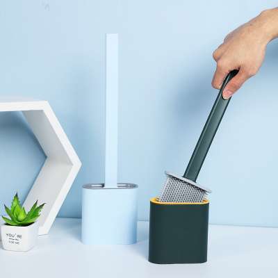 Bathroom Accessories Modern Hygienic Plastic Toilet Cleaning Brushes Silicone Toilet Brush Holder TPR Toilet Brush Set